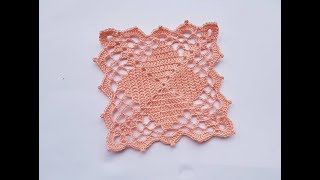 Tutorial mattonella con rombi alluncinetto  crochet square with rhombs [upl. by Aihsoem]