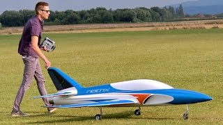 GIANT RC TURBINE MODEL JET quotNATRIXquot FLIGHT DEMONSTRATION  Euroflugtag Rheidt 2016 [upl. by Zondra]