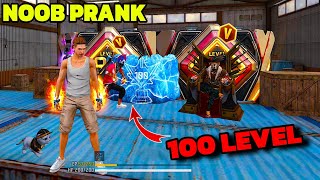 Noob No internet Prank 😊 लेकिन सामने 100 Level Player आ गया 😭 V badge Player 😱 Garena free fire [upl. by Kunin]