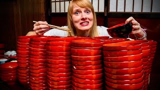 I Tried Japan’s INSANE AllYouCanEat Noodle Challenge 200 bowls of Wanko Soba [upl. by Neerod]