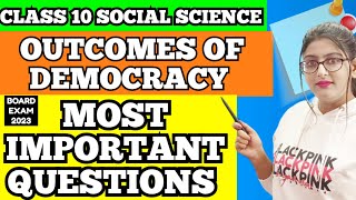 Outcomes of democracy class 10 questions and answers [upl. by Casaleggio10]