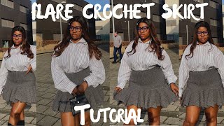 Crochet this flare Skirt with me tutorial [upl. by Flosser]