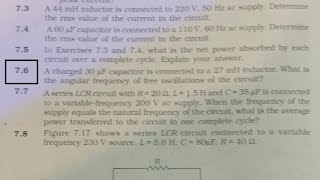 a charged 30 uf capacitor is connected to a 27 mH inductor [upl. by Ellehcal474]