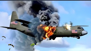 Today a US C130 plane carrying 5 generals and 500 soldiers was shot down by the Houthis [upl. by Akkire]