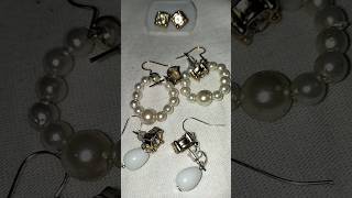 Pearl amp Stone Earrings pearl stone handmade [upl. by Whittemore]