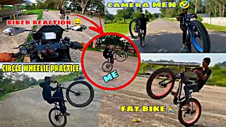 Circle wheelie full practice😈biker reaction my stundstuntbikeviralvideosridermotovlog [upl. by Earla]