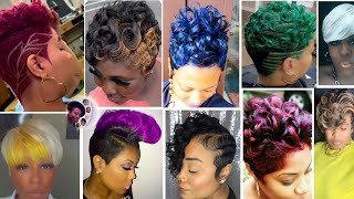 LOOK SO DEMURE👉PIXIE HAIRCUT HAIRSTYLES FOR BLACK NATURAL HAIR [upl. by Anahsor]