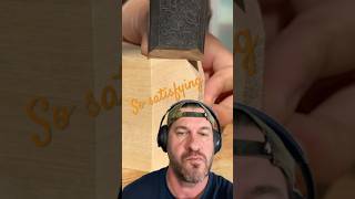 Simple chisel work 💜 asmr woodcarving woodworking wood carvingart asmrsounds [upl. by Nawiat]