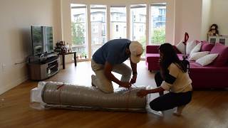 How to move a mattress  How to return mattress  How to compress a mattress using a vacuum bag [upl. by Peonir817]