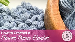 How to Crochet a Flower Throw Blanket [upl. by Yendirb]