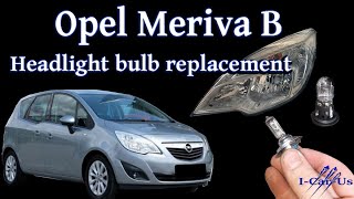 OpelVauxhall Meriva B headlight bulb replacement  Tutorial [upl. by Artemisia84]