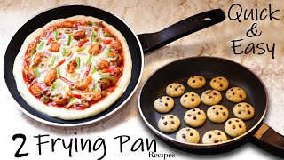 Easy 10 Minute Frying Pan Recipes NO Oven Pizza in Fry Pan  Cookies in Fry Pan  Without Oven [upl. by Eboh]