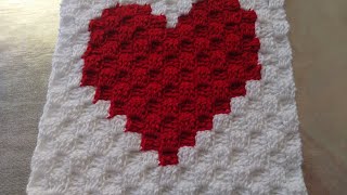 Corazón a Crochet técnica C2c Corner to Corner [upl. by Dawaj]