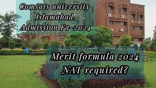 Comsats University admission Fa2024  CUI ampCUI Lahore Merit formula Jobandstudyhub [upl. by Ariad]