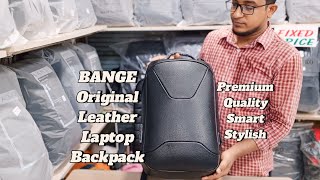 BANGE Original Leather Anti Thief YKK Zipper Premium Laptop Backpack 01875166809 [upl. by Ennylhsa]