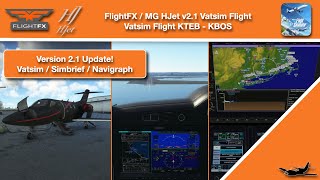 MSFS  FlightFX  MG HJet v21  VATSIM  KTEB to KBOS [upl. by Schroth]