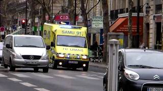 Paris Ambulance SAMU 91 Responding to Emergency with French Siren [upl. by Ahseiuqal]