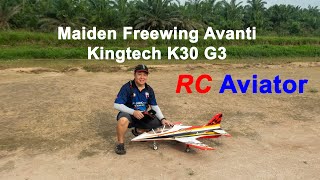 Maiden flight Freewing Avanti S with Kingtech K30 G3 [upl. by Adnavoj]