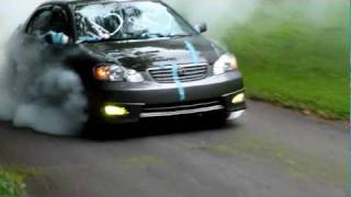 AWESOME Wedding Burnout in 2005 Corolla XRS Front View [upl. by Anillehs]