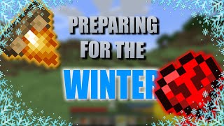 PREPARING FOR HARSH WINTER  Minecraft Hardcore modded survial Part 1 [upl. by Nehtanhoj]