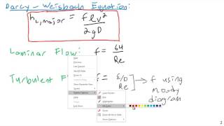 DarcyWeisbach Examples  Fluid Mechanics [upl. by Aninay871]