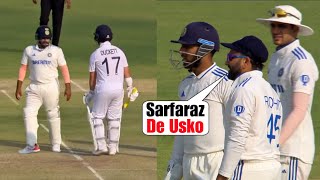 Sarfaraz Khan huge fight with Ben Duckett during last over of day 2 Ind vs Eng 3rd Test [upl. by Aurora538]