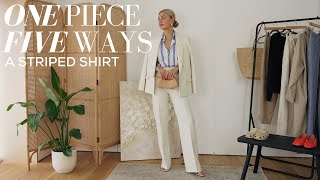 STYLING A STRIPED SHIRT  ONE PIECE FIVE WAYS  GETTING MORE FROM YOUR WARDROBE [upl. by Hoffman]