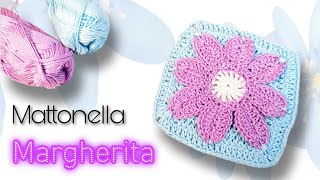 Guida per principianti come realizzare alluncinetto un Granny Square retrò a forma di margherita [upl. by Amle]