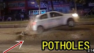 Car hitting potholes accidents 1 [upl. by Haerle]