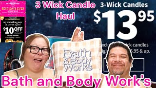 1395 3 Wick Candle Sale Haul  NEW Fall Candles  Bath and Body Works [upl. by Eelynnhoj]