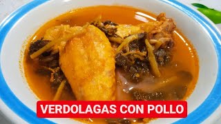 POLLO CON VERDOLAGAS EN SALSA ROJA 2021 [upl. by Aidnyl]