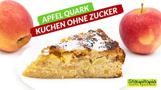 Apfel Quark Kuchen ohne Zucker  proteinreich Low Carb und super lecker 😋 [upl. by Yrogiarc]