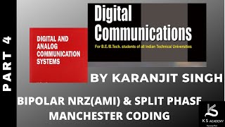 Bipolar NRZAMI amp Split Phase Manchester CodingDigital CommunicationBTech 5th SemLec4 [upl. by Ametaf]