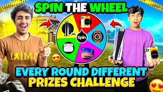 Each Round Different Prize 🎁 Challenge 😰  Richest Spin The Wheel😱 Who Wins  Garena Free Fire [upl. by Leaj]