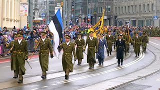 Estonian Independence Day Military Parade in Tallinn 2422024 4K [upl. by Phillida570]