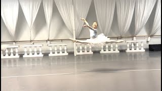 Ballet Institute of San Diego Anna Hay at age 9 on pointe Cinderella variation rehearsal [upl. by Acinorev]