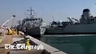 Royal Navy warships collide off coast of Bahrain [upl. by Adolphe641]