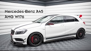 MercedesBenz A45 AMG W176  Maxton Design Splitter Set  Presentation 285 [upl. by Anyotal]