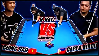 CARLO BIADO VS VIETNAMESE POOL PLAYER 9BALL POOL  PINOY COMMENTARY [upl. by Arahsak]