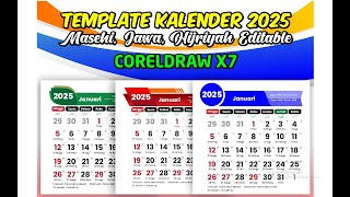 DOWNLOAD GRATIS TEMPLATE KALENDER 2025 CDR EDITABLE LENGKAP JAWA amp HIJRIYAH ISLAM [upl. by Odnanref]