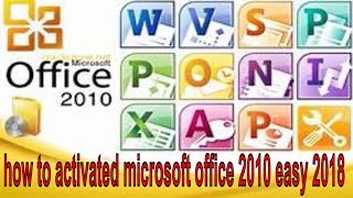 how to activated microsoft office 2010 easy 2018 [upl. by Atinaw]