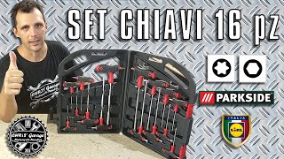 Set chiavi a T Brugola e Stella 16 pezzi Esagonale e Torx Resistorx [upl. by Gusty]