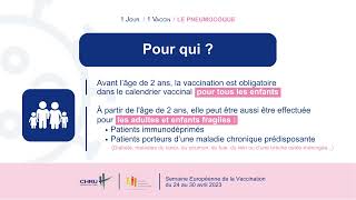 2430 avril  Semaine Européenne de la Vaccination 2023  vaccin Pneumocoque [upl. by Marijo]