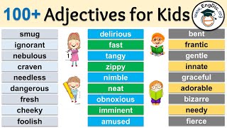 Adjectives for Kids  List of 100 adjectives for grade 234 [upl. by Vogeley929]