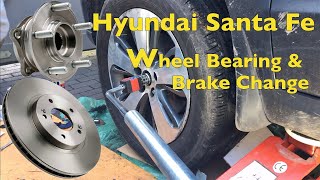 Hyundai Santa Fe Wheel Bearing And Brake Replacement [upl. by Damales232]