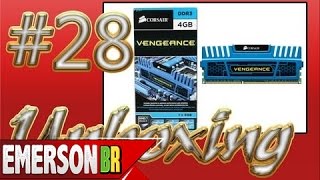 028 Unboxing  Memória Corsair Vengeance 4Gb 1600MHz DDR3 Azul CMZ4GX3M1A1600C9B [upl. by Htnamas]