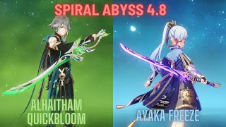 Spiral Abyss 48  Alhaitham Quickbloom  Ayaka Freeze  Floor 12 Complete [upl. by Mcneil]