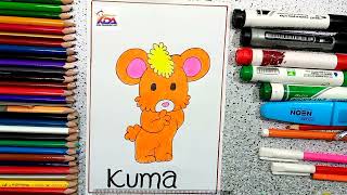 kuma hello kitty friend pencil character drawing viral viralvideo [upl. by Eseilanna]