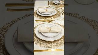 Most trending White amp Gold 🤍💛Dining table setting 👌 ✨️ [upl. by Emmye]