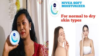 Nivea soft moisturizer cream review  skincare sanjanabrazilnaik [upl. by Uchida696]